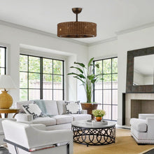 Carregar imagem no visualizador da galeria, 24" Farmhouse DC Motor Ceiling Fan with Lighting and Remote Control