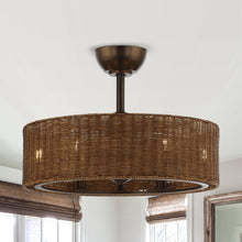 Carregar imagem no visualizador da galeria, 24" Farmhouse DC Motor Ceiling Fan with Lighting and Remote Control