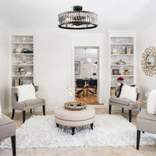 Carregar imagem no visualizador da galeria, 26" Henslee Modern DC Motor Reversible Crystal Fandelier Ceiling Fan with Lighting