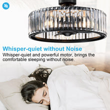 Carregar imagem no visualizador da galeria, 26" Henslee Modern DC Motor Reversible Crystal Fandelier Ceiling Fan with Lighting