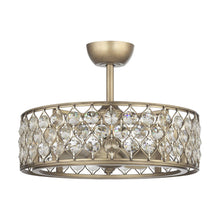 Carregar imagem no visualizador da galeria, 25" Modern Downrod Mount Crystal Fandelier with Lighting and Remote Control