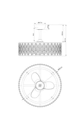 Carregar imagem no visualizador da galeria, 25" Modern Downrod Mount Crystal Fandelier with Lighting and Remote Control