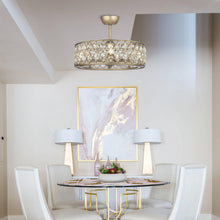 Carregar imagem no visualizador da galeria, 25" Modern Downrod Mount Crystal Fandelier with Lighting and Remote Control