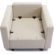 Carregar imagem no visualizador da galeria, 2 Seat Module Sectional Sofa Couch With 1 Ottoman for living room,Seat Cushion and Back Cushion Non-Removable and Non-Washable,Cream