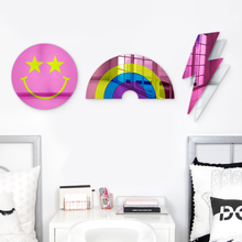 Carregar imagem no visualizador da galeria, Bundle | Retro Cool 3-Piece Set | Rainbow, Smiley Face, Lightning Bolt