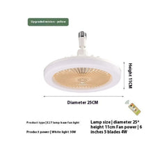 Carregar imagem no visualizador da galeria, 26CM Remote Control LED Light and Fan - Ceiling Fan with E27 Lamp