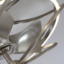 Carregar imagem no visualizador da galeria, 27" Bucholz Industrial DC Motor Brushed Nickel Downrod Mount Reversible Ceiling Fan with Lighting and Remote Control