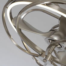 Carregar imagem no visualizador da galeria, 27" Bucholz Industrial DC Motor Brushed Nickel Downrod Mount Reversible Ceiling Fan with Lighting and Remote Control