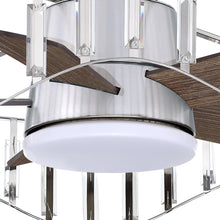 Carregar imagem no visualizador da galeria, 27" Modern Brush Nickel Flush Mount Reversible Ceiling Fan with Lighting and Remote Control