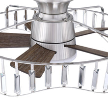 Carregar imagem no visualizador da galeria, 27" Modern Brush Nickel Flush Mount Reversible Ceiling Fan with Lighting and Remote Control