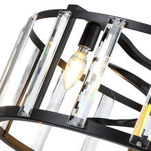 Carregar imagem no visualizador da galeria, 27" Modern DC Motor Downrod Mount Reversible Crystal Ceiling Fan with Lighting and Remote Control