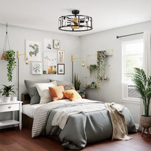 Carregar imagem no visualizador da galeria, 27" Modern DC Motor Downrod Mount Reversible Crystal Ceiling Fan with Lighting and Remote Control