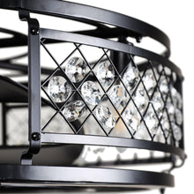 Carregar imagem no visualizador da galeria, 27" Wright Modern DC Motor Downrod Mount Reversible Crystal Ceiling Fan with Lighting and Remote Control