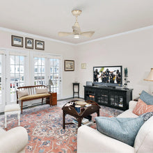 Carregar imagem no visualizador da galeria, 28" Kwang Farmhouse DC Motor Downrod Mount Reversible Ceiling Fan with LED Lighting and Remote Control