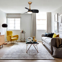 Carregar imagem no visualizador da galeria, 28" Modern DC Motor Downrod Mount Reversible Ceiling Fan with LED Lighting and Remote Control