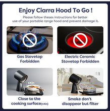 Load image into Gallery viewer, CIARRA Portable Range Hood, Desktop Range Hood with 2 Speed Exhaust Fan, Detachable Aluminum Filter, Large Oil Collection Cup, Portable Kitchen Exhaus