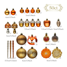 Carregar imagem no visualizador da galeria, Woodland Fall Christmas Tree Ornaments Set, 50-Piece Autumn Harvest Ornaments