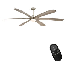 Carregar imagem no visualizador da galeria, 72" Jaydn Farmhouse Satin Nickel DC Motor Downrod Mount Reversible Ceiling Fan with Lighting and Remote Control