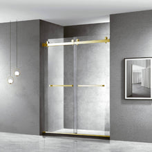 Load image into Gallery viewer, 60''W X 76'' H Double Sliding Frameless Shower Door with Clear Glass