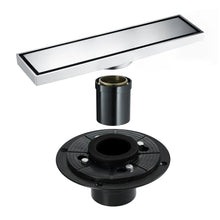 Cargar imagen en el visor de la galería, Chrome brass floor drain 11.8inch x 4.3 inch