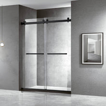 Load image into Gallery viewer, 60''W X 76'' H Double Sliding Frameless Shower Door with Clear Glass