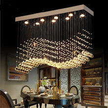 Carregar imagem no visualizador da galeria, Luxury Rectangle LED Crystal Lamp for Dining Room, Living Room