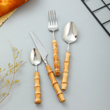 Carregar imagem no visualizador da galeria, Natural Bamboo Flatware Set
