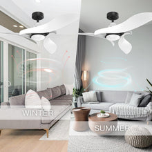 Load image into Gallery viewer, Black 54" DC Motor 6 Speed Ceiling Fan with LED Lighting