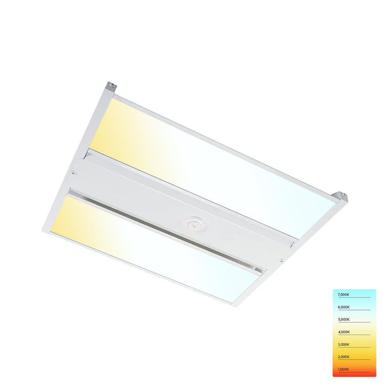 1.5ft Linear LED High Bay Fixture - 20,250 Lumens - Selectable Wattage (100-115-135)W LED Warehouse Lights and CCT (4000K-5000K) - UL DLC Listed
