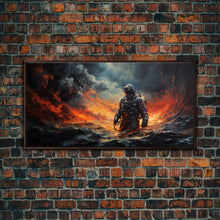Carregar imagem no visualizador da galeria, Framed Canvas Print - Marooned - Astronaut Stranded on an Alien Planet, Scifi Wall Art, Science Fiction, Dystopian Space Travel Art