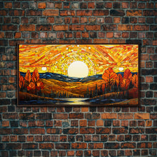 Carregar imagem no visualizador da galeria, Abstract Nature Fall Wall Art, Fall Home Decor, Autumn Wall Art, Fall Leaves, Farmhouse Fall Decor, Canvas Wall Art, Panoramic Art