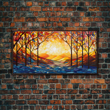 Carregar imagem no visualizador da galeria, Abstract Art Print, Botanical Art, Sunset Wall Art, Vibrant Art, Autumn Print, Fall Wall Art, Canvas Art Print, Wall Hanging, Panoramic Art