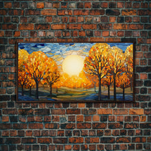 Carregar imagem no visualizador da galeria, Fall Wall Art, Abstract Nature Print, Sunset Art, Fall Leaves, Country Home Decor, New Homeowner Gift, Canvas Wall Art, Wall Hanging