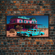 Carregar imagem no visualizador da galeria, Fallout Style Art, Atomic age, abandoned post apocalyptic, framed canvas print, cool wall art