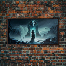 Load image into Gallery viewer, Doorway to Niflheim, Land of Mist and the Dead, Norse Mythology Fantasy Art, Framed Canvas Print, Fantasy Decor