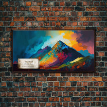 Load image into Gallery viewer, Batura II, Mountain Wall Art, Framed Canvas Print, Mountain landscape Paining Print, Abstract Landscape Art