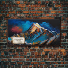 Cargar imagen en el visor de la galería, Chongtar Kangri, Travel Poster Wall Art, Framed Canvas Print, Mountain Art, Mountain Landscape Painting