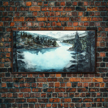 Load image into Gallery viewer, Blue Lake Art | Framed Canvas Print | Blue Lake Painting | Lake House Decor | Guest Room Landscape Painting | Crater Lake Painting