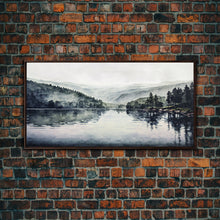 Load image into Gallery viewer, Blue Lake Art | Framed Canvas Print | Blue Lake Painting | Oregon Lake House Decor | Guest Room Landscape Painting | Sparks Lake Painting