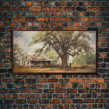 Carregar imagem no visualizador da galeria, Abandoned House Wall Decor, Rural Wall Decor, Old Farm House Wall Decor, Panoramic Wall Decor, Canvas Print, Wall Art, Framed Canvas Art