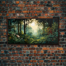 Carregar imagem no visualizador da galeria, Forest Wall Art, Trees Wall Print, Jungle Wall Art, Panoramic Art, Wall Art, Canvas Art, Landscape Art, Dorm Room Art, Office Decor, Prints