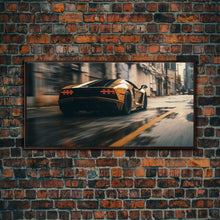 Cargar imagen en el visor de la galería, Cool Supercar Art, Framed Canvas Print, Cyberpunk Sportscar Painting, Futuristic Supercar Painting, Man Cave Decor, Gift For Him, Car Guy