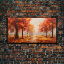 Carregar imagem no visualizador da galeria, Fall Decor, Beautiful Forest In Early Autumn, Landscape Framed Canvas Print Painting, Wall Art, Wall Decor, Autumn Decor, Farmhouse Decor