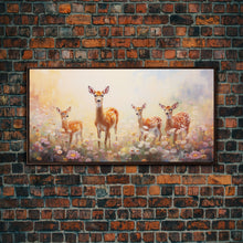 Load image into Gallery viewer, Deer Wall Art, Deer Art Print, Animal Wall Art, Panoramic Art, Wall Art, Canvas Art, Landscape Art, Southern Wall Art, Farmhouse Wall Decor