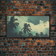 Carregar imagem no visualizador da galeria, A Florida Rain Storm, Framed Canvas Print, Liminal Art, Liminal Spaces, Framed Wall Art, Game Room Decor, Dark Moody Art