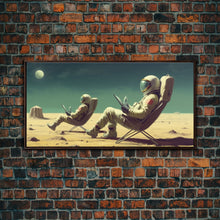 Carregar imagem no visualizador da galeria, Alien Astronauts On Vacation, Canvas Wall Art, Space Art, Ready To Hang Canvas Print, Gift For Him, Gamer Room Art, Large Wall Decor