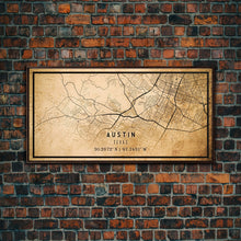 Carregar imagem no visualizador da galeria, Austin Map Print Canvas or Poster, Texas Map Art, Texas Map Print, Vintage Austin Texas Map Framed Art, Retro / Distressed Office Art