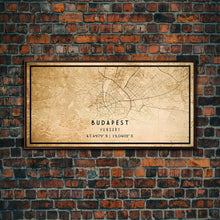 Load image into Gallery viewer, Budapest Hungary map print poster or framed canvas, Budapest map print poster canvas, Budapest map print poster canvas, Vintage Travel Art
