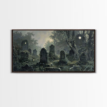 Load image into Gallery viewer, Dark Academia Wall Art, Framed Canvas Print, Spooky Halloween Wall Art, Halloween Wall Decor, Spooky Vibes, Victorian Oil Painting