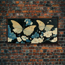 Carregar imagem no visualizador da galeria, Butterfly canvas part, beautiful butterfly wall art, wall art for girls, living room art, guest room art